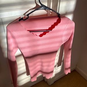 Baby Pink long sleeve form fitting sweater